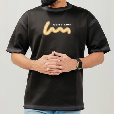 White Line Glow Signature Oversized T-Shirt