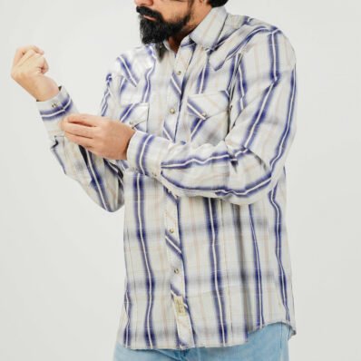 Classic Blue Plaid Flannel Shirt